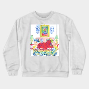 Tiger in preppy interior Crewneck Sweatshirt